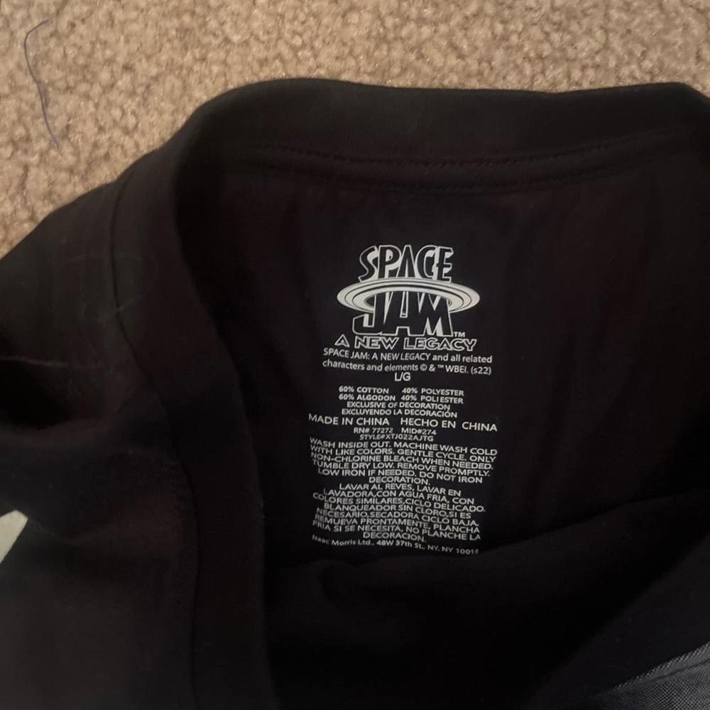 Space Jam A New Legacy Shirt Mens L Black Looney Tunes Bugs Daffy Marvin - Picture 3 of 4